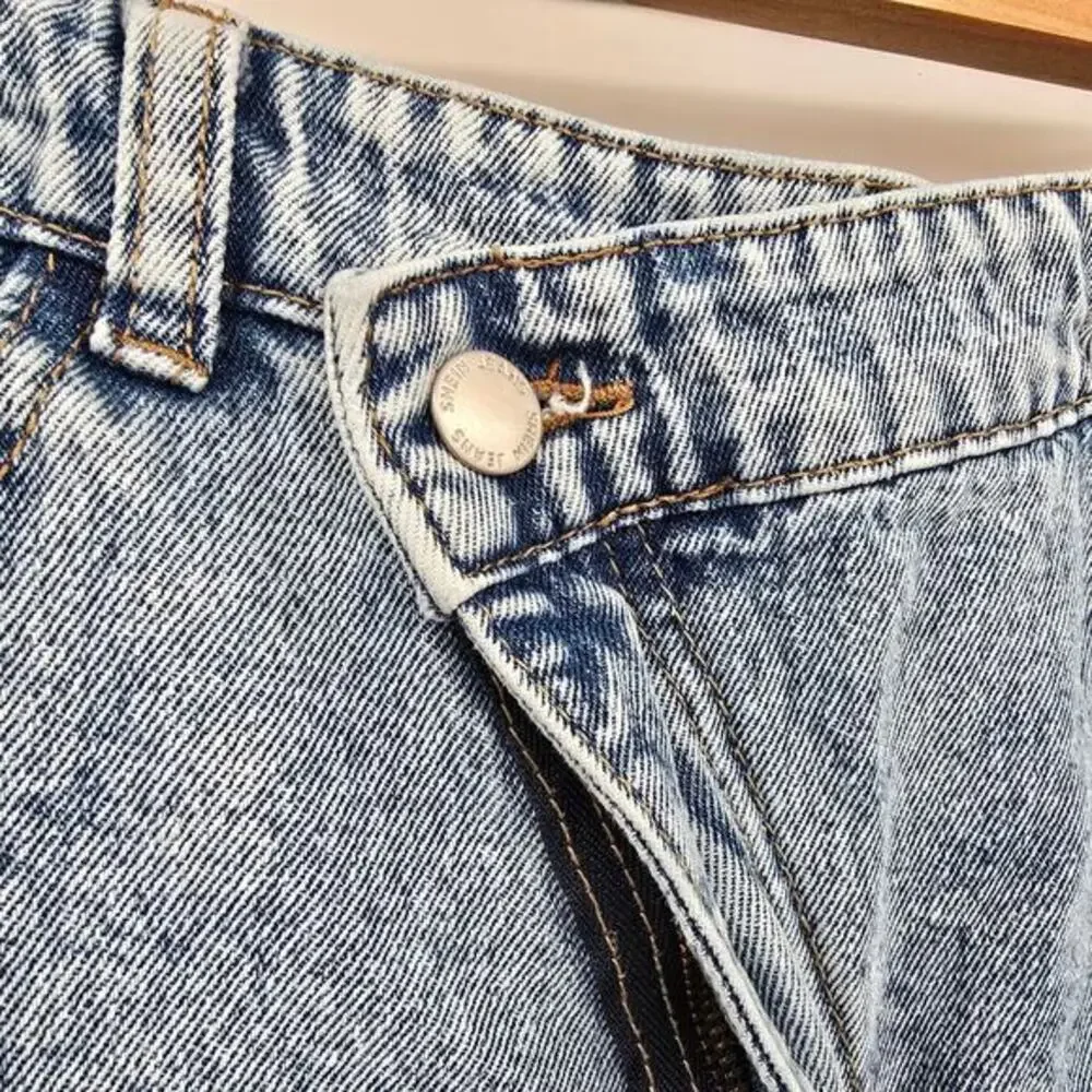 Shein‎ Curve Women's Plus Distressed Asymmetrical Button Cut Off Jean Shorts 1X - Picture 6 of 10
